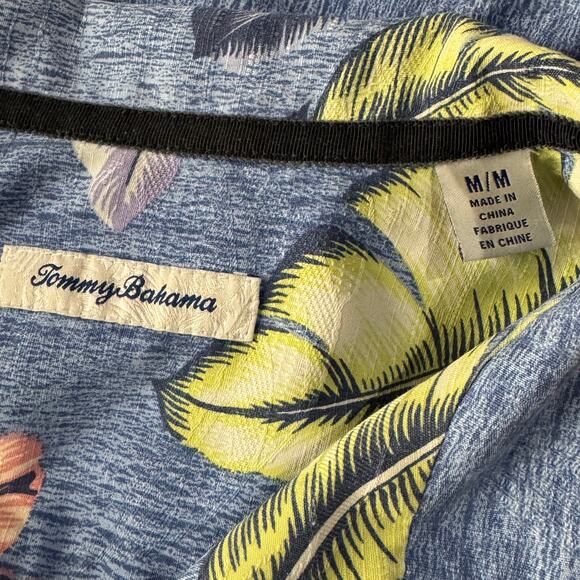 Tommy Bahama Medium Mens Hawaiian Shirt Button-Up Floral Short Sleeve Silk Blend - Picture 5 of 6